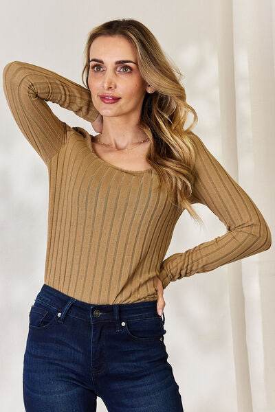 Basic Bae Full Size Ribbed Long Sleeve T-Shirt - Hovatok