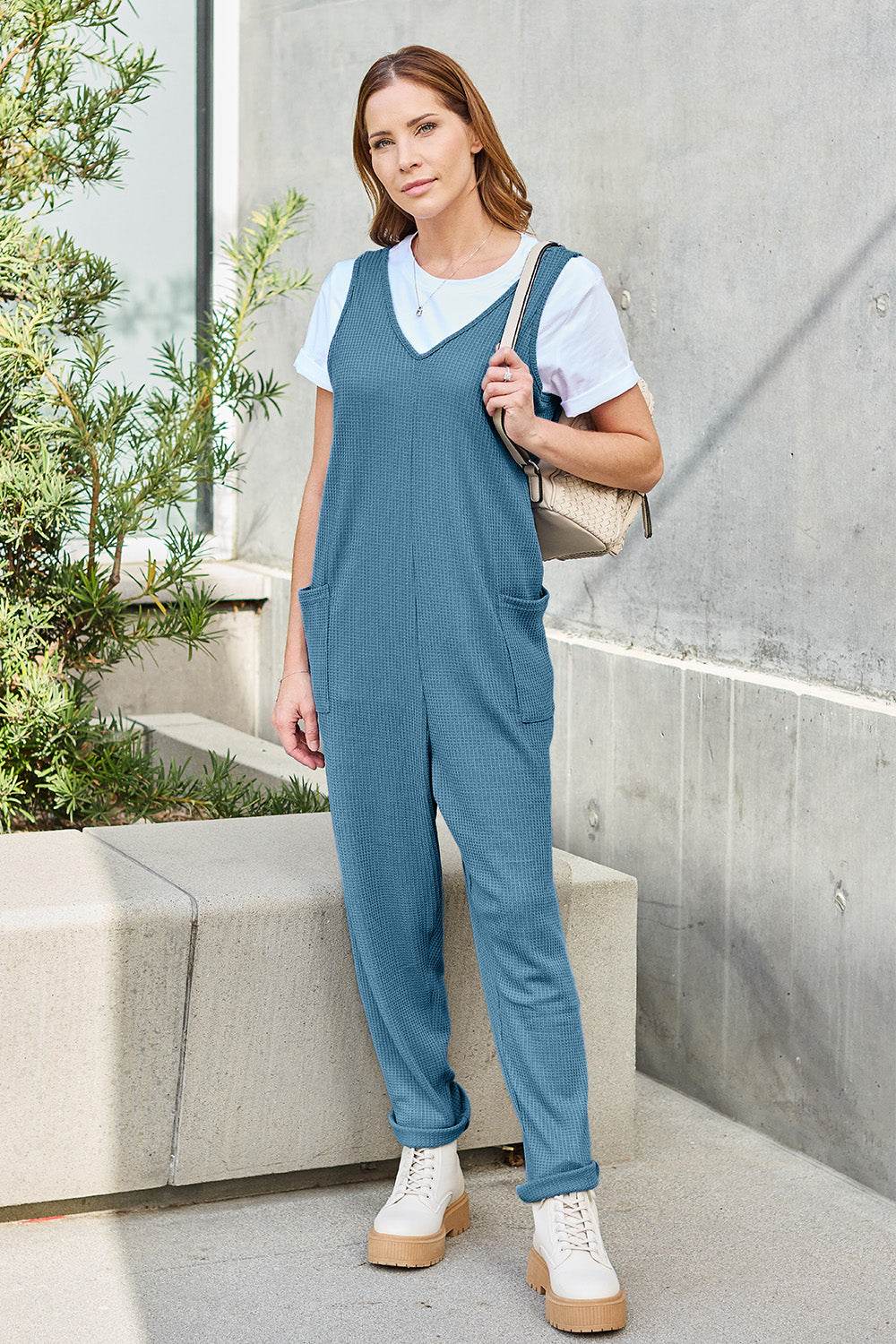 Double Take Full Size Sleeveless Straight Jumpsuit - Hovatok