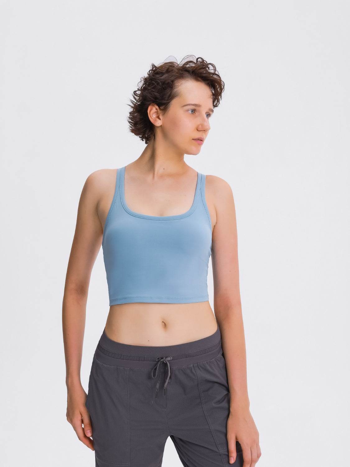Millennia Scoop Neck Active Tank with Detachable Chest Pads - Hovatok