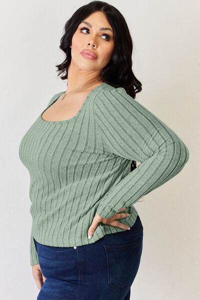 Basic Bae Full Size Ribbed Long Sleeve T-Shirt - Hovatok