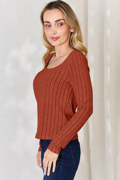 Basic Bae Full Size Ribbed Long Sleeve T-Shirt - Hovatok