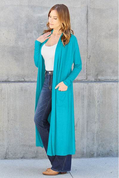 Basic Bae Full Size Open Front Long Sleeve Cover Up - Hovatok