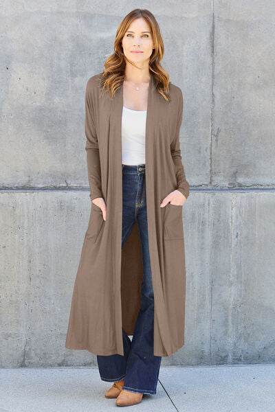 Basic Bae Full Size Open Front Long Sleeve Cover Up - Hovatok