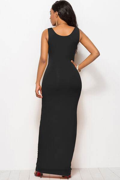 Scoop Neck Wide Strap Maxi Dress - Hovatok