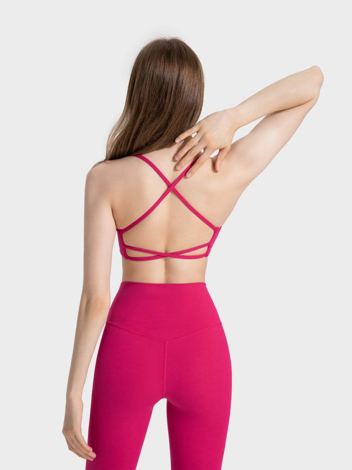 Millennia Crisscross Back Scoop Neck Active Cami with Detachable Chest Pads - Hovatok