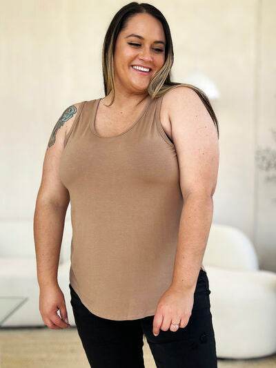 Basic Bae Full Size Round Neck Curved Hem Tank - Hovatok