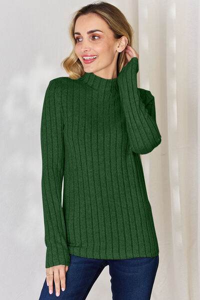 Basic Bae Full Size Ribbed Mock Neck Long Sleeve T-Shirt - Hovatok