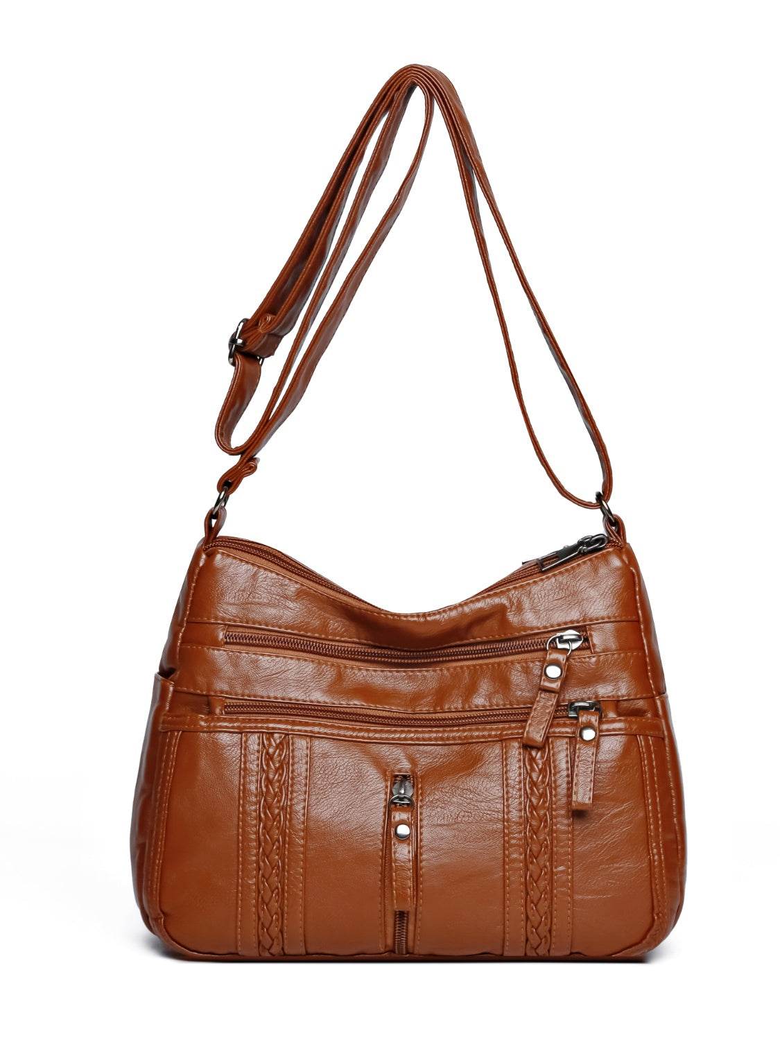 PU Leather Adjustable Strap Shoulder Bag - Hovatok