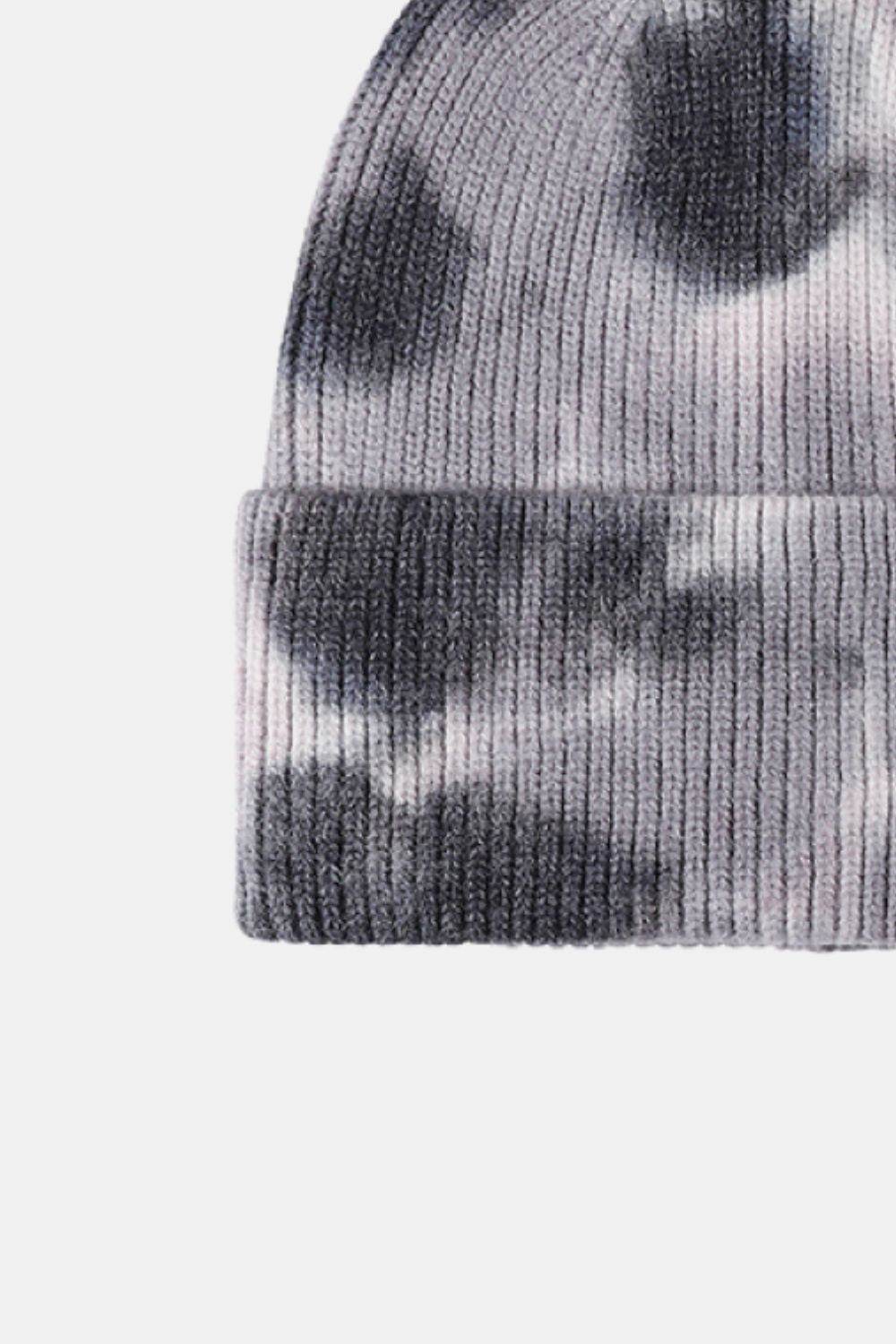 Tie-Dye Cuffed Rib-Knit Beanie Hat - Hovatok