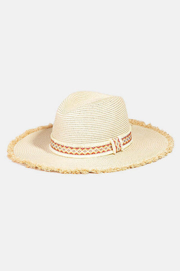 Fame Geometric Raw Hem Hat - Hovatok