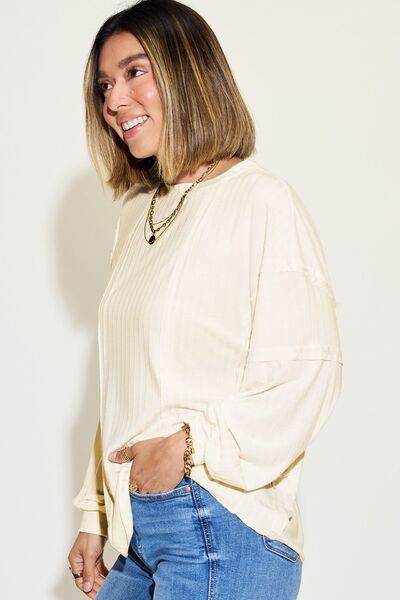 Basic Bae Full Size Ribbed Round Neck Long Sleeve T-Shirt - Hovatok