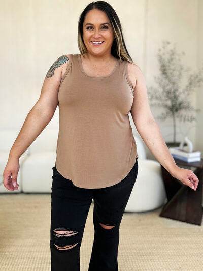 Basic Bae Full Size Round Neck Curved Hem Tank - Hovatok