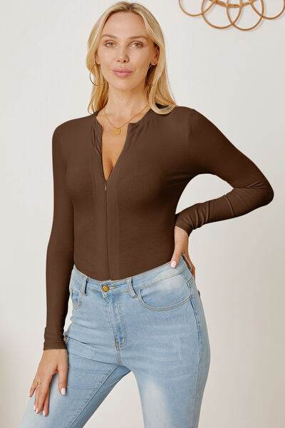 Zip Up Long Sleeve Bodysuit - Hovatok