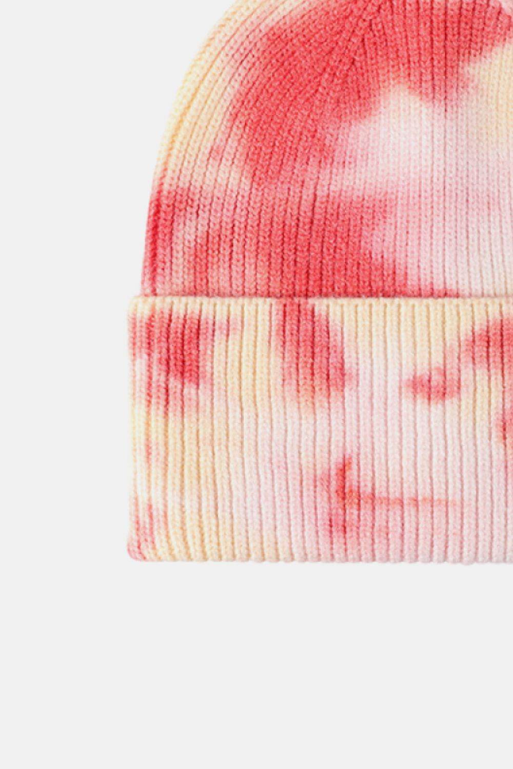 Tie-Dye Cuffed Rib-Knit Beanie Hat - Hovatok