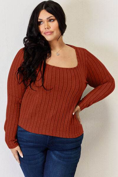 Basic Bae Full Size Ribbed Long Sleeve T-Shirt - Hovatok
