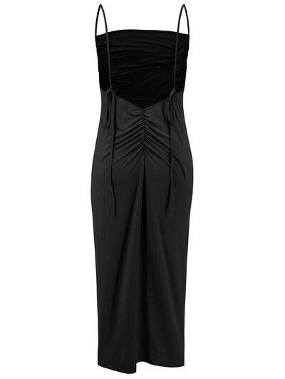 Backless Cowl Neck Sleeveless Cami Dress - Hovatok