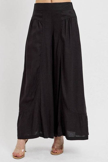 RISEN Shirring Detail Wide Leg Pants - Hovatok