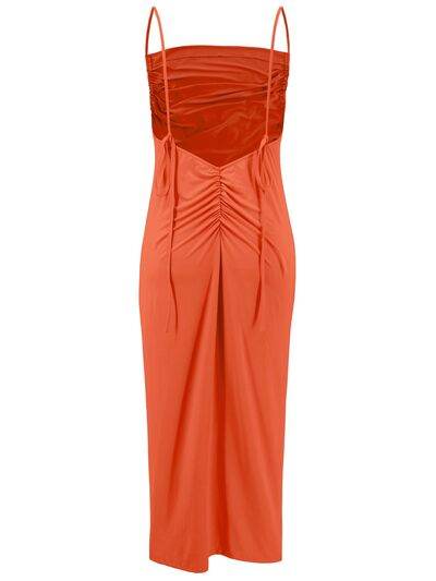 Backless Cowl Neck Sleeveless Cami Dress - Hovatok