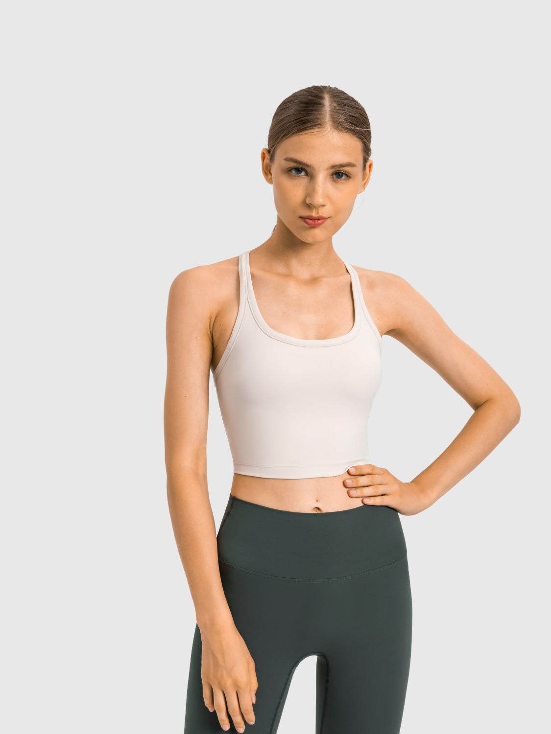 Millennia Scoop Neck Active Tank with Detachable Chest Pads - Hovatok