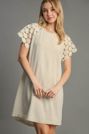 Umgee Full Size Round Neck Mini Dress Plus Size - Hovatok