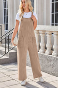 Lovelet Square Neck Wide Strap Overalls with Pockets - Hovatok
