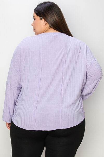 Basic Bae Full Size Ribbed Round Neck Long Sleeve T-Shirt - Hovatok