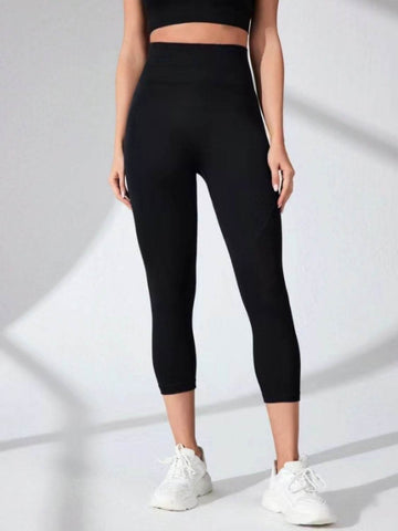 High Waist Cropped Active Leggings - Hovatok