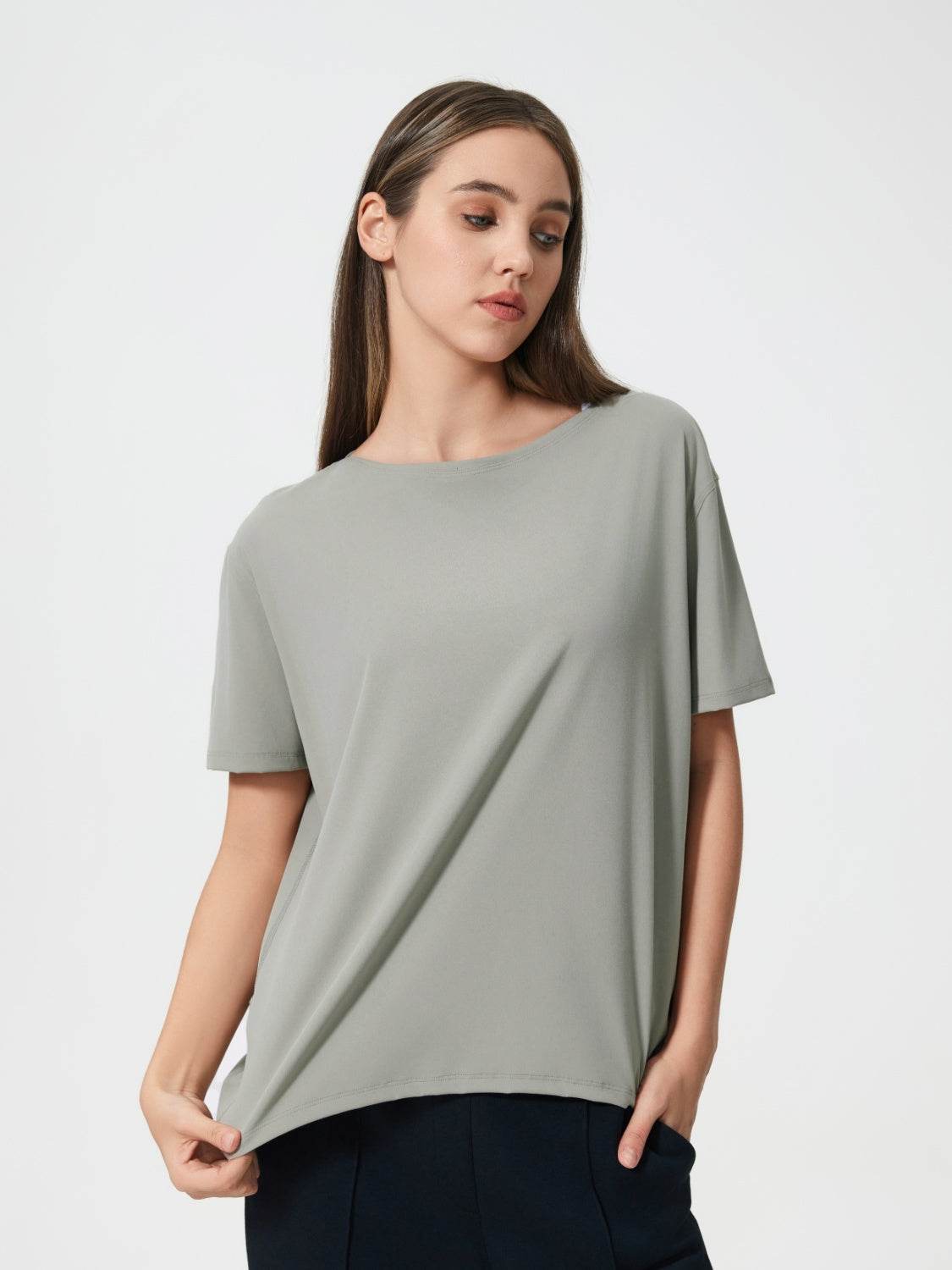 Millennia Round Neck Short Sleeve Active T-Shirt - Hovatok