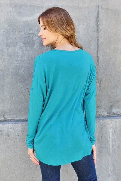 Basic Bae Full Size Round Neck Dropped Shoulder T-Shirt - Hovatok