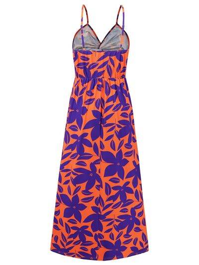 Twisted Printed V-Neck Cami Dress - Hovatok
