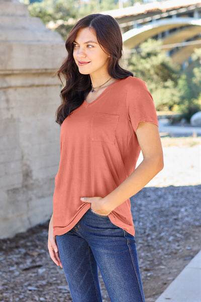 Basic Bae Bamboo Full Size V-Neck Short Sleeve T-Shirt - Hovatok