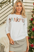 THANKFUL Round Neck Long Sleeve Knit Top - Hovatok