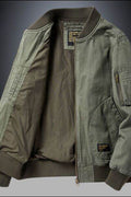 Men's Plus Size Zip Up Baseball Collar Bomber Jacket - Hovatok