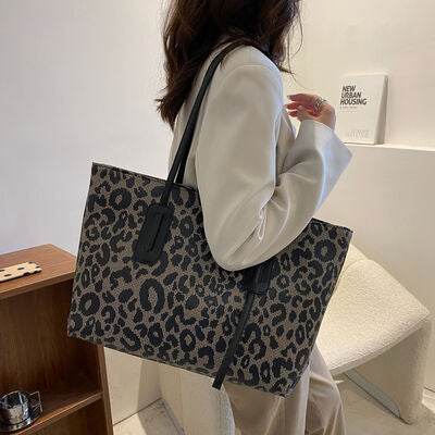 PU Leather Leopard Tote Bag - Hovatok