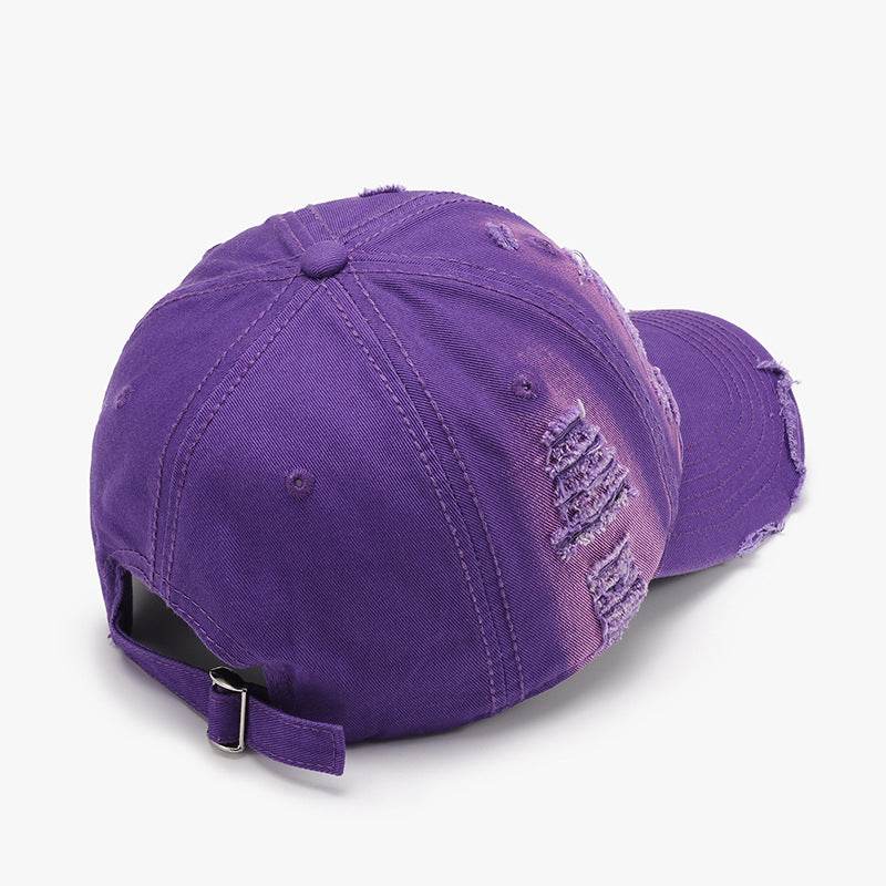 Distressed Adjustable Cotton Baseball Cap - Hovatok