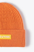 NEWYORK Patch Rib-Knit Cuffed Beanie - Hovatok