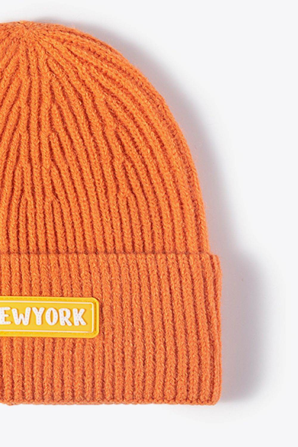NEWYORK Patch Rib-Knit Cuffed Beanie - Hovatok