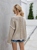Angel Wings Boat Neck Dropped Shoulder Sweater - Hovatok