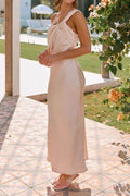 Ruched Single Shoulder Sleeveless Maxi Dress - Hovatok
