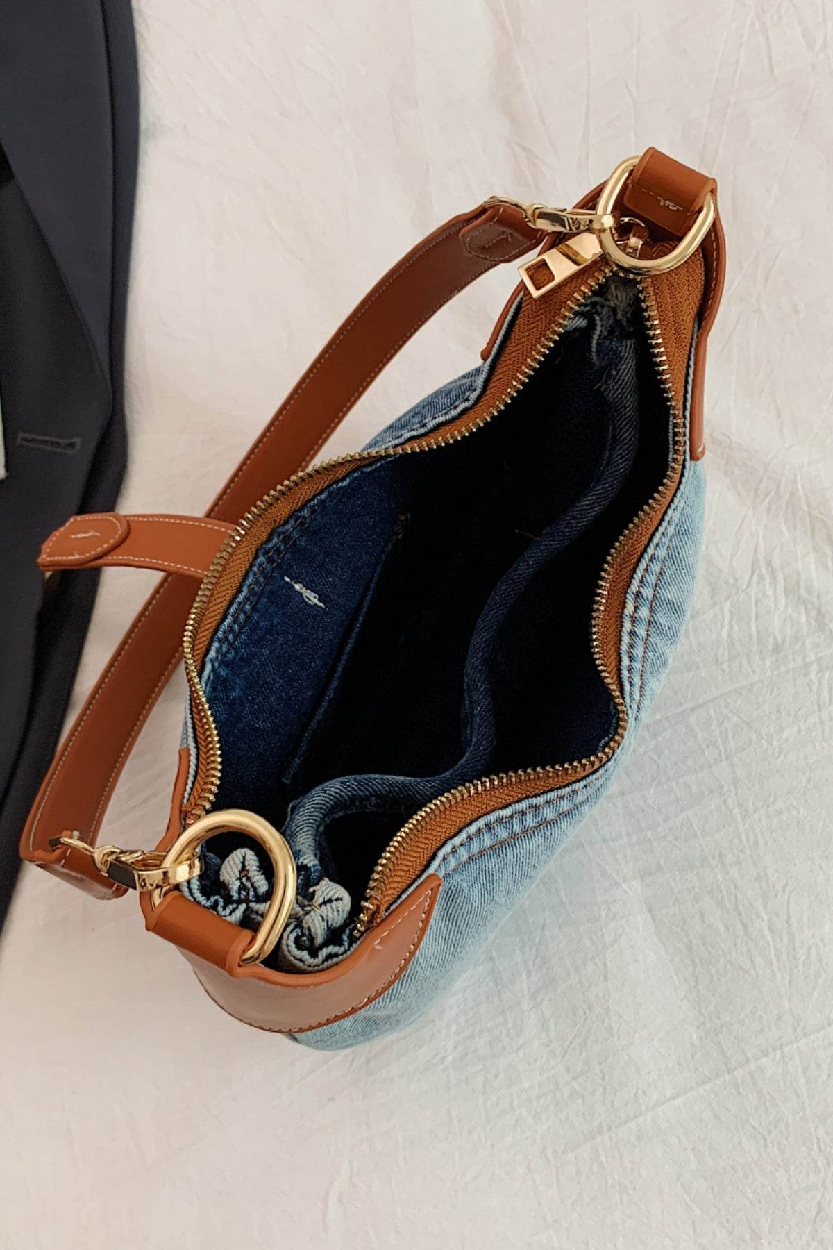 Contrast Denim Shoulder Bag - Hovatok