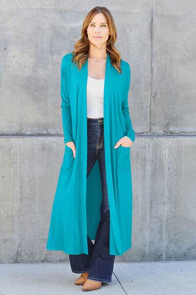 Basic Bae Full Size Open Front Long Sleeve Cover Up - Hovatok