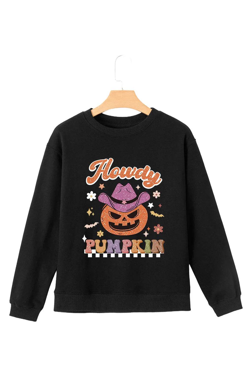 Jack-O'-Lantern Round Neck Long Sleeve Sweatshirt - Hovatok