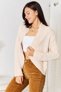 Double Take Open Front Long Sleeve Cardigan - Hovatok