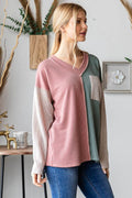Heimish Color Block Exposed Seam Ribbed T-Shirt - Hovatok