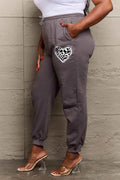 Simply Love Simply Love Full Size Drawstring Heart Graphic Long Sweatpants - Hovatok