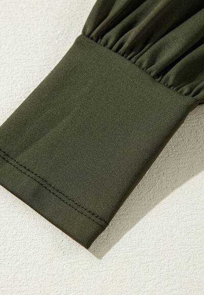 Ruched Surplice Long Sleeve Bodysuit - Hovatok