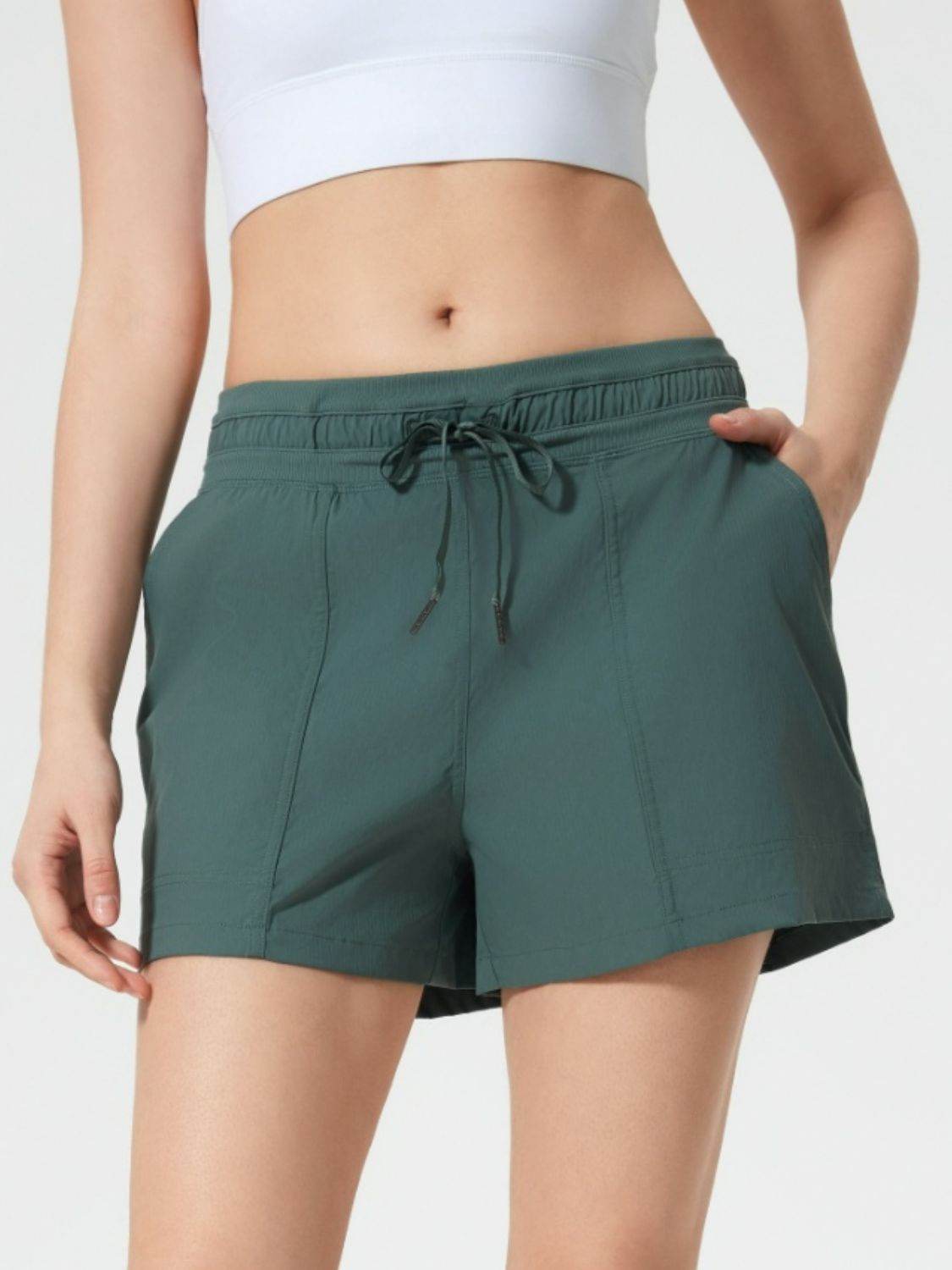 Millennia Drawstring Active Shorts with Pockets - Hovatok