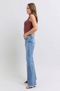Judy Blue Full Size Raw Hem High Rise Bootcut Jeans - Hovatok