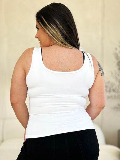 Basic Bae Full Size Square Neck Wide Strap Tank - Hovatok