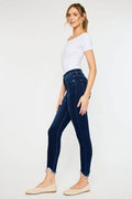 Kancan Full Size High Rise Frayed Ankle Skinny Jeans - Hovatok